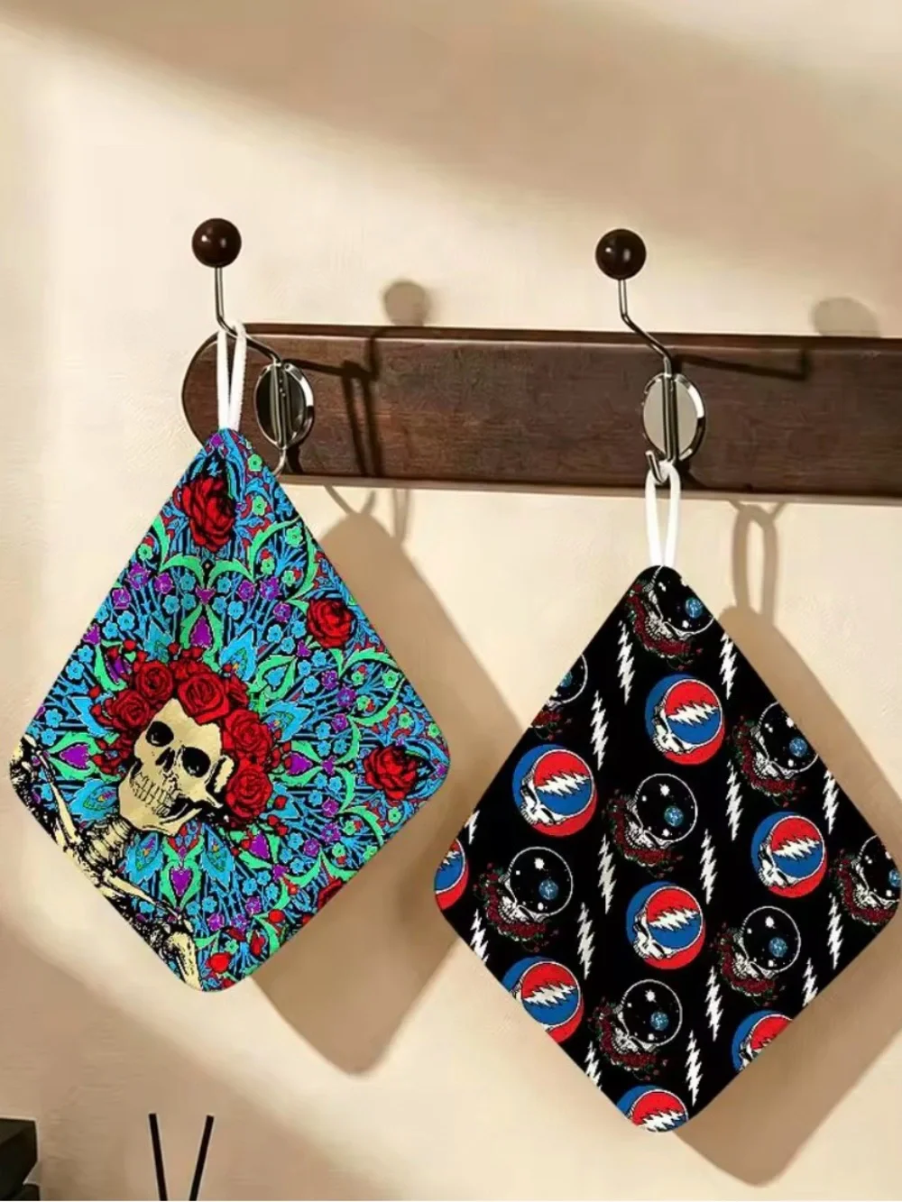 Grateful Dead Hanging Kitchen Towel, Polyester Cotton Material, Wear Resistant
